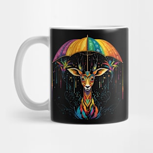 Antelope Rainy Day With Umbrella Mug